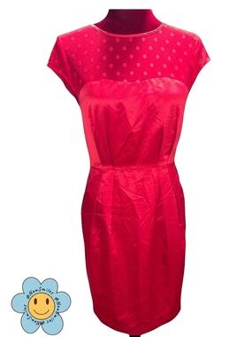 Kate Young ~ Elegant Dress ~Red ~Polka Dot ~Pleated Waist ~Retro ~Mini ~Pencil